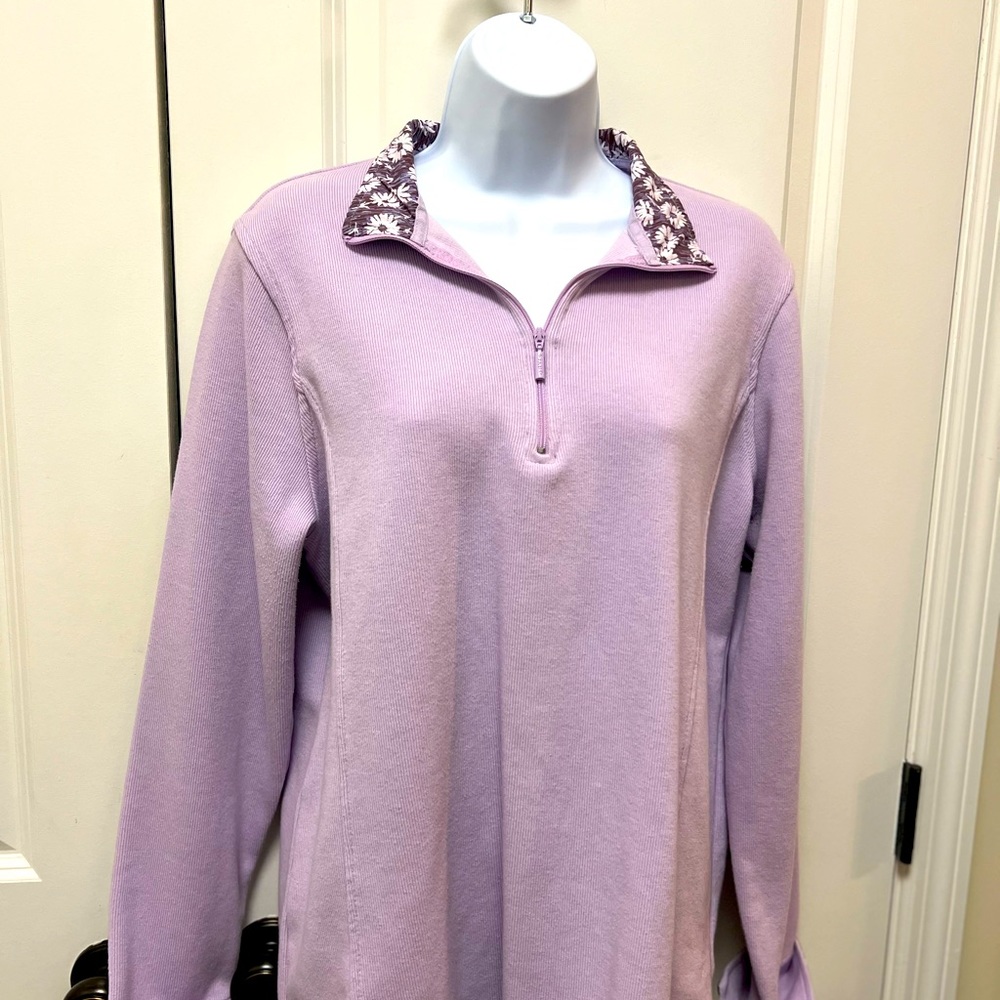 Orvis ladies SZXL pull over with 1/2 zip, l/sleeved w/cuffs, see pics
